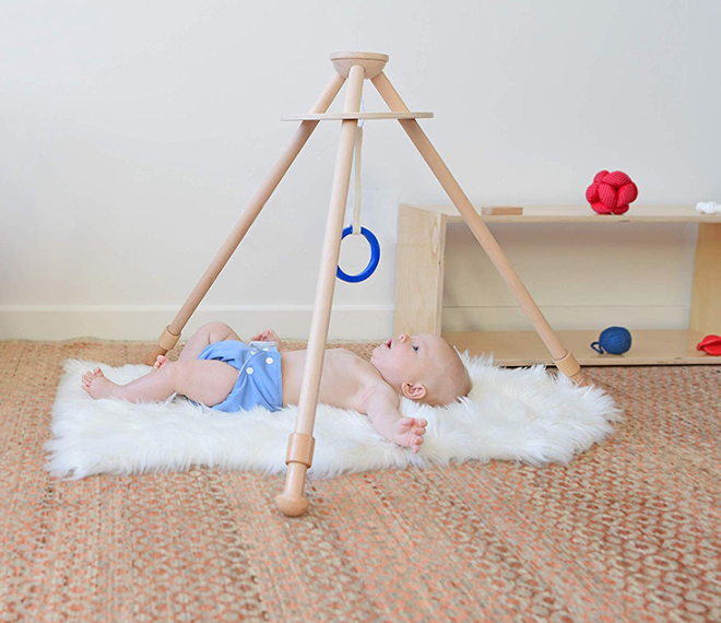 Juego de juguetes Montessori de madera para bebé recién nacido, juego de actividades, gimnasio