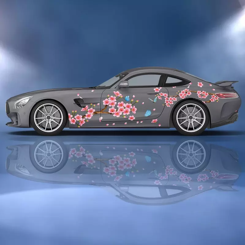 flowers Butterfly Cherry blossoms Car side sticker vinyl paper motorsport paint accessories suitable for truck suv car decals