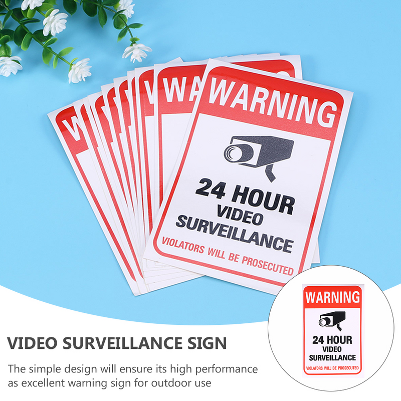 Pegatinas de advertencia para Monitor, emblemas de vídeo, señales de precaución, 20 unidades