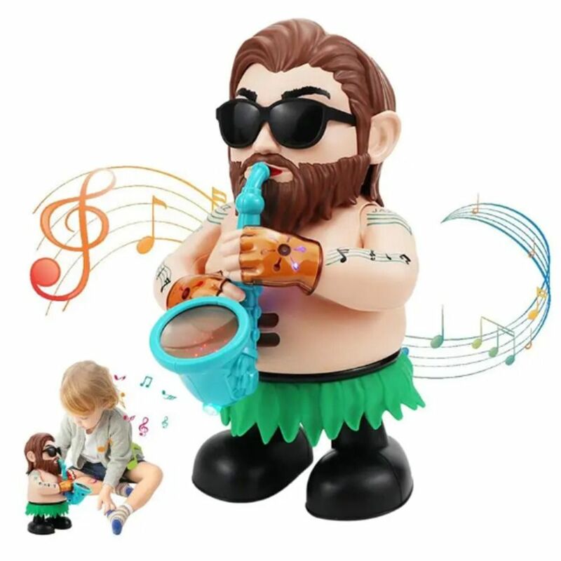 Con musica danzante bambini che ballano Saxophonist Toy giocattolo educativo bambola elettronica Cool Uncle Play Saxophone Toys