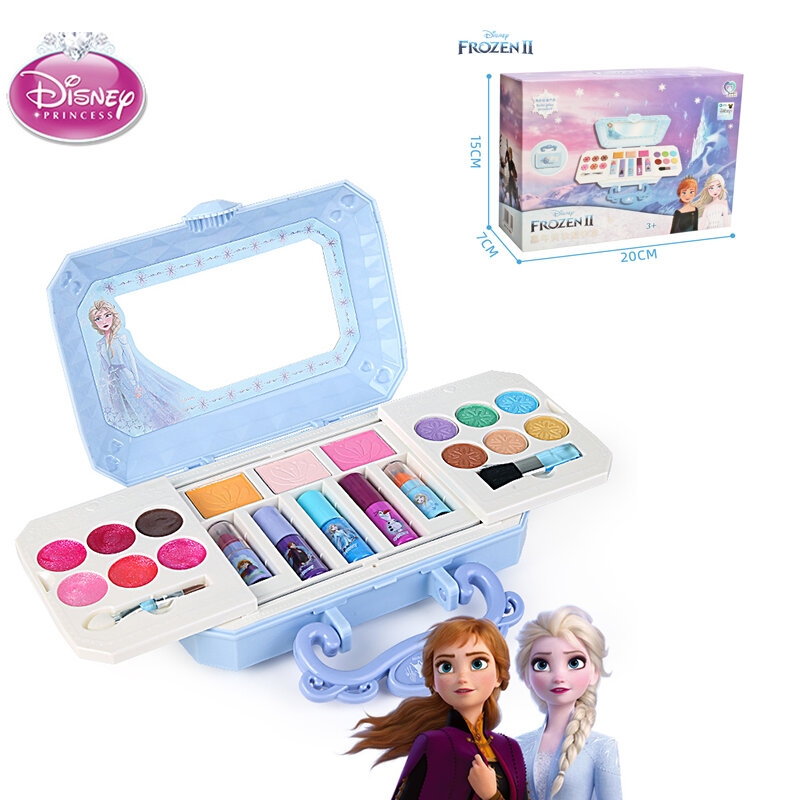 Disney new girls frozen 2 princess elsa anna Cosmetics Beauty Set Toy con box kids princess Fashion Toys Play House Gift
