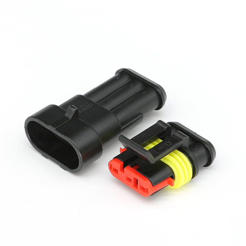 282087-1  3 Pin AMP Superseal 1.5mm Series Automotive Waterproof Connector Female Cable Connectors  Additional Terminal and Seal