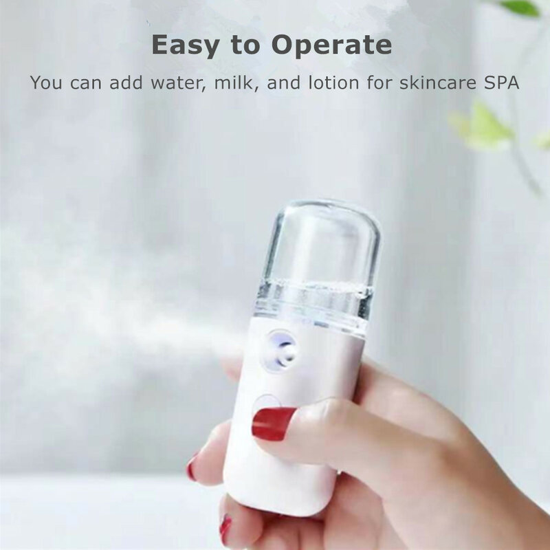 Wireless Handheld Mini Portable Nano Beauty Instrument Face Steamer Hydrator Sprayer Air Humidifier Atomizer Inoor Outdoor Women
