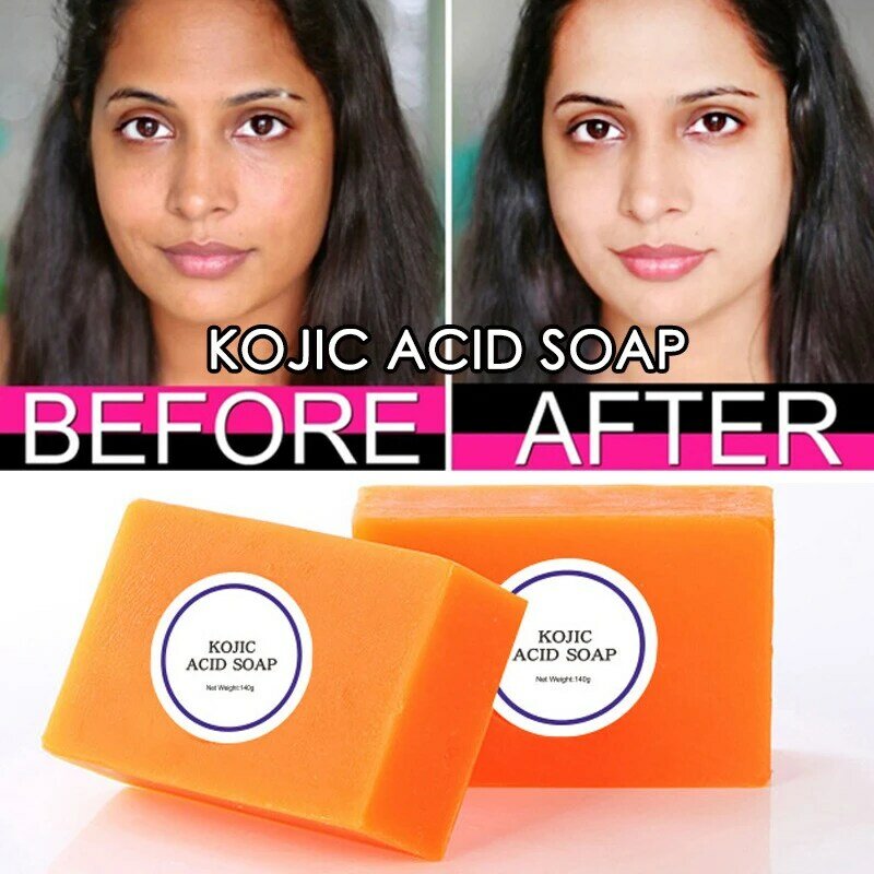 Kojic酸手作り美白石鹸、肌の美白石鹸、手作りの汚れ、抗酸化剤、より明るい、クリーン、1個