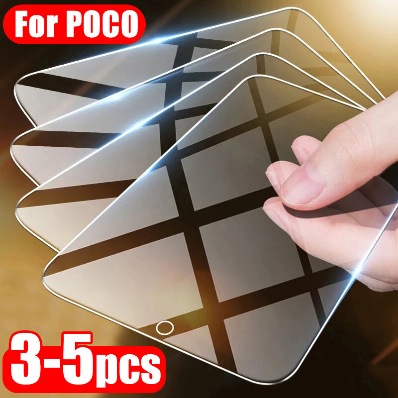 الزجاج واقية ل Poco X3 برو X3 NFC M5S M5 فيلم حامي الشاشة ل شاومي Poco F3 F4 GT F2 برو M3 M4 X4 برو 5 جرام الزجاج