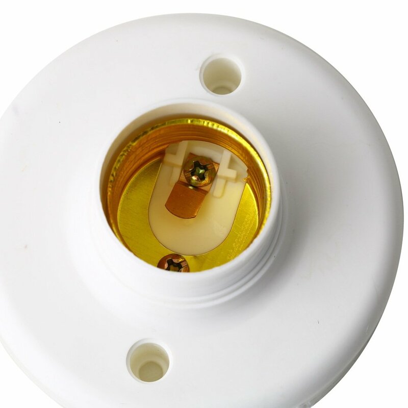 白いE27ソケットホルダー,丸いプラスチックベース,ネジ電球,人気のランプホルダー,短納期,便利,2022