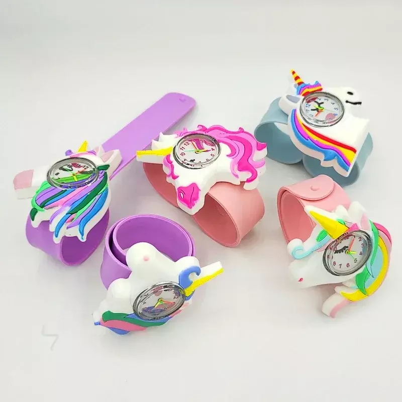 10 pz/lotto orologi per bambini all'ingrosso Cartoon Unicorn Toys Baby Birthday and Christmas Gifts orologi per bambini per ragazzi e ragazze Clock