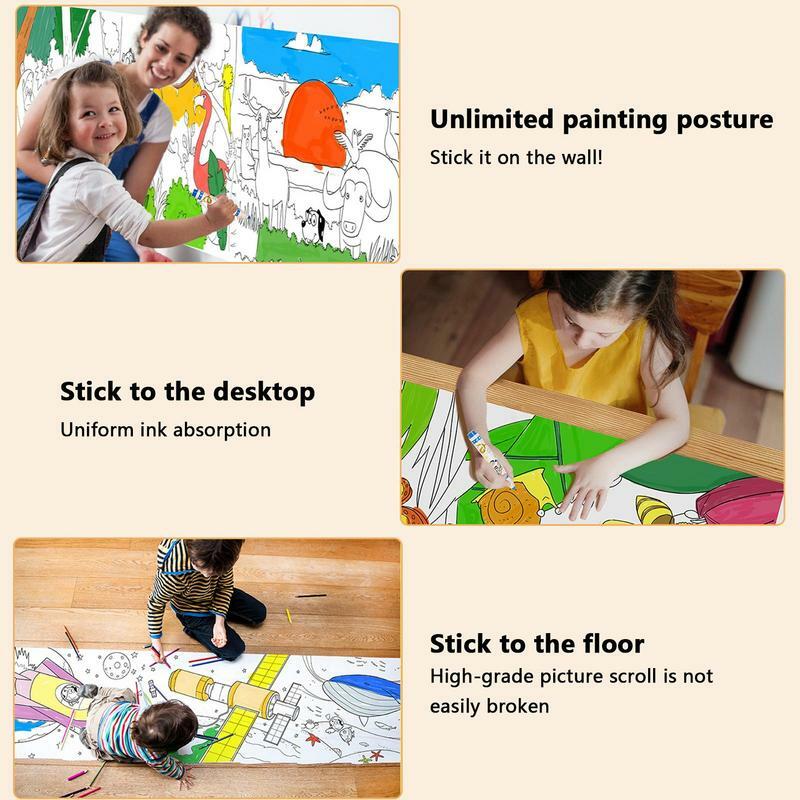 O rolo de papel de desenho contínuo da coloração do rolo de papel para a atividade perfeita do curso do rolo de papel de desenho para crianças