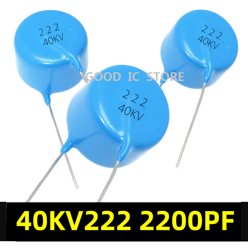 10 pçs/lote novo e original kv 2.2nf 2200pf porcelana dielétrica 222 20kv 15 10 6 4 3 2 1kv alta tensão porcelana capacitor azul