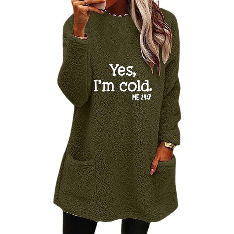Cárdigan informal de manga larga para mujer, suéter holgado con bolsillo y cuello redondo, estampado, estilo universitario, otoño e invierno, 2023