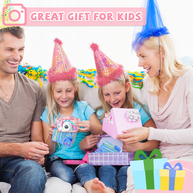 Cámara de vídeo Digital para niños pequeños, 1080P, HD, 2,0 pulgadas, con fundas de silicona, juguetes para regalos de cumpleaños y Navidad