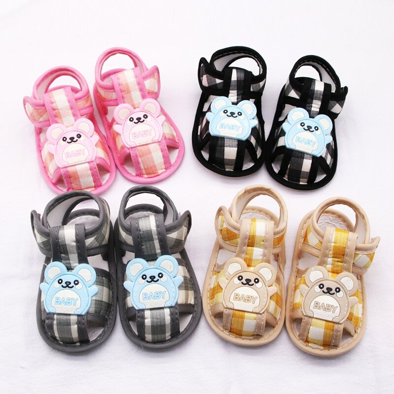 Summer Bear Pattern Hollow Sandals For Baby Boys Girls Infant Newborn Toddler Shoes Kids Soft Sole Shoes First Walker Clogs