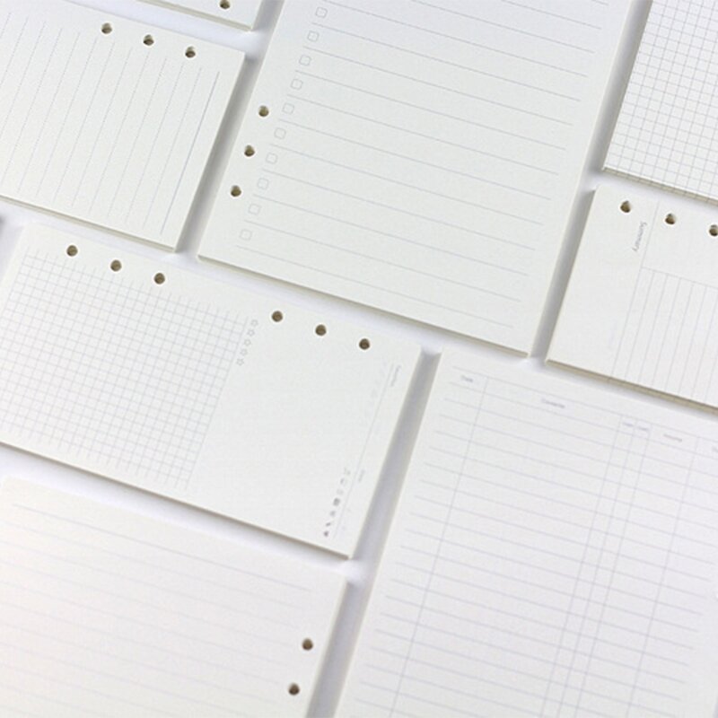 6-rings losbladig opvulpapier voor losbladige notitieboekjes met dubbelzijdige vellen