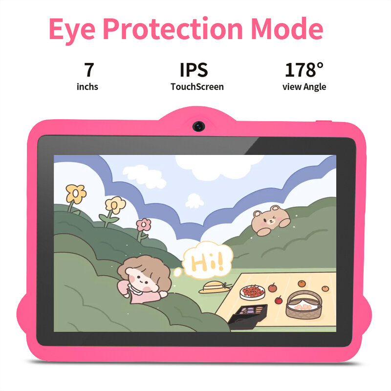 K1 7 "kid tablet android 9,0 2gb 32gb quad core wifi google spielen kinder tablet für kinder in russain kinder sicherer fall 4000mah