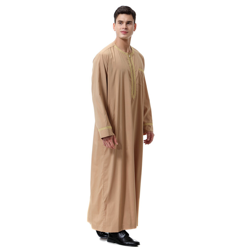 2023 무슬림 아랍 남성 Thobe Thawb 카프탄 무슬림 남성 아랍 옷, Jubba