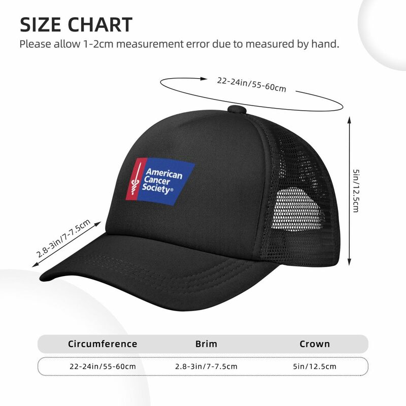 Бейсболка с логотипом Американского общества рак, походная шляпа, шапка большого размера для гольфа, для женщин и мужчин