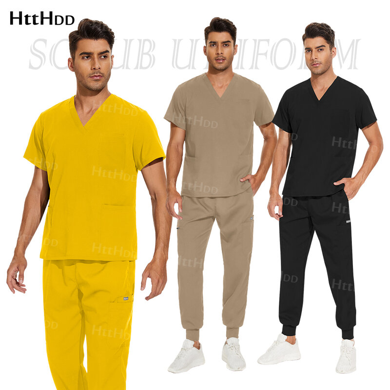 Unisex Scrubs Uniforms Sets Hospital Nurse Uniform Medical Accessories High Quality Surgical Gowns Nursing Scrub Joggers Set Men