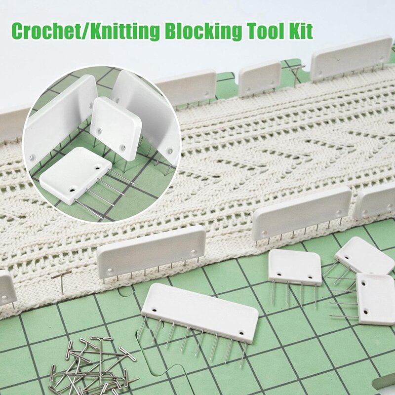 Thick Precise Blocking Boards with T-Pins, Foam Blocking Mats, Knitting Extension Kit, DIY Knitting and Crochet Parts