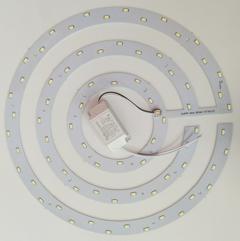 Lámpara de techo LED de reconstrucción, Placa de lámpara anular, módulo de tubo, parche, fuente de luz, ventilador, panel de lámpara de mecha redonda