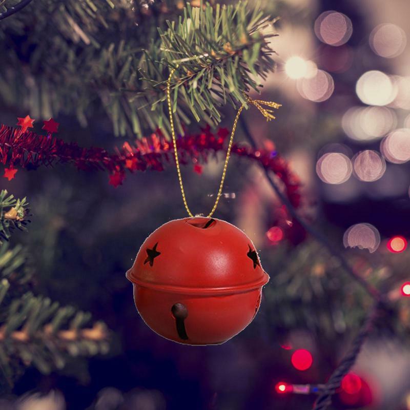 Cascabeles metálicos para árbol de Navidad, adorno de campana para el hogar con recortes de estrellas, artesanía Vintage para corona de pared, guirnaldas y ventanas, 2024