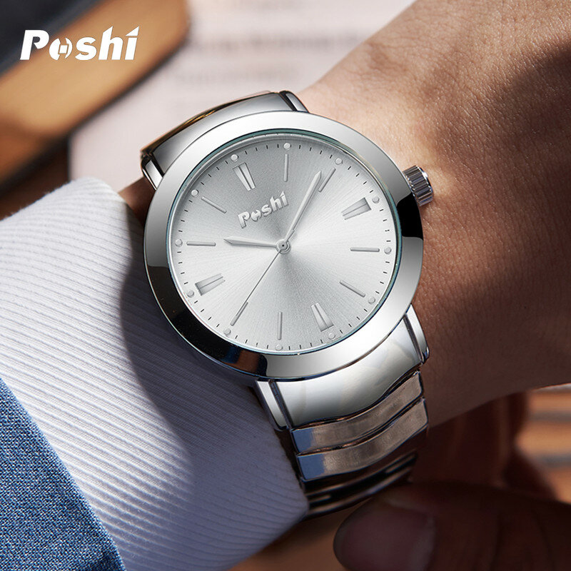 POSHI-reloj de moda para hombre, diseño original, correa de aleación, reloj de pulsera para hombre, reloj de negocios impermeable, reloj masculino