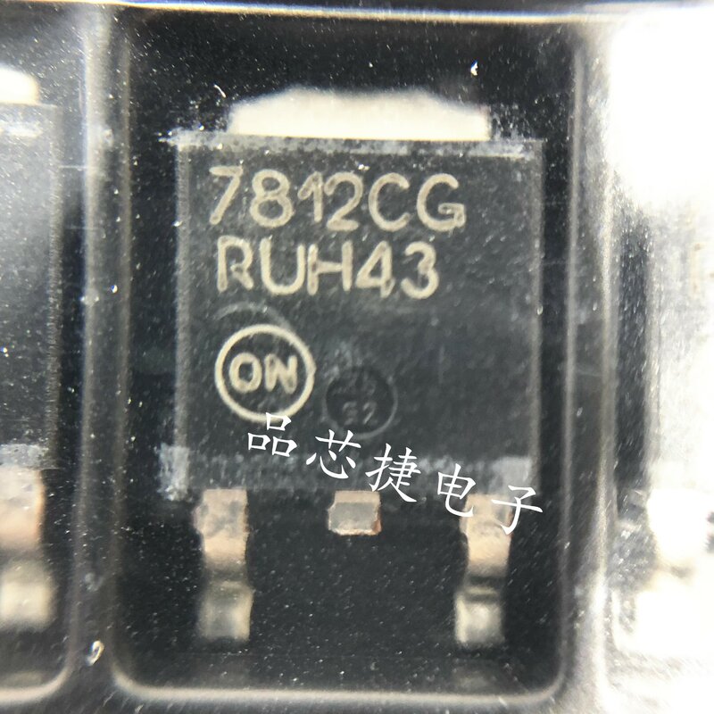 10ชิ้น/ล็อต MC7812CDTRKG การทำเครื่องหมาย7812CG TO-252 (DPAK) ตัวควบคุมแรงดันไฟฟ้า