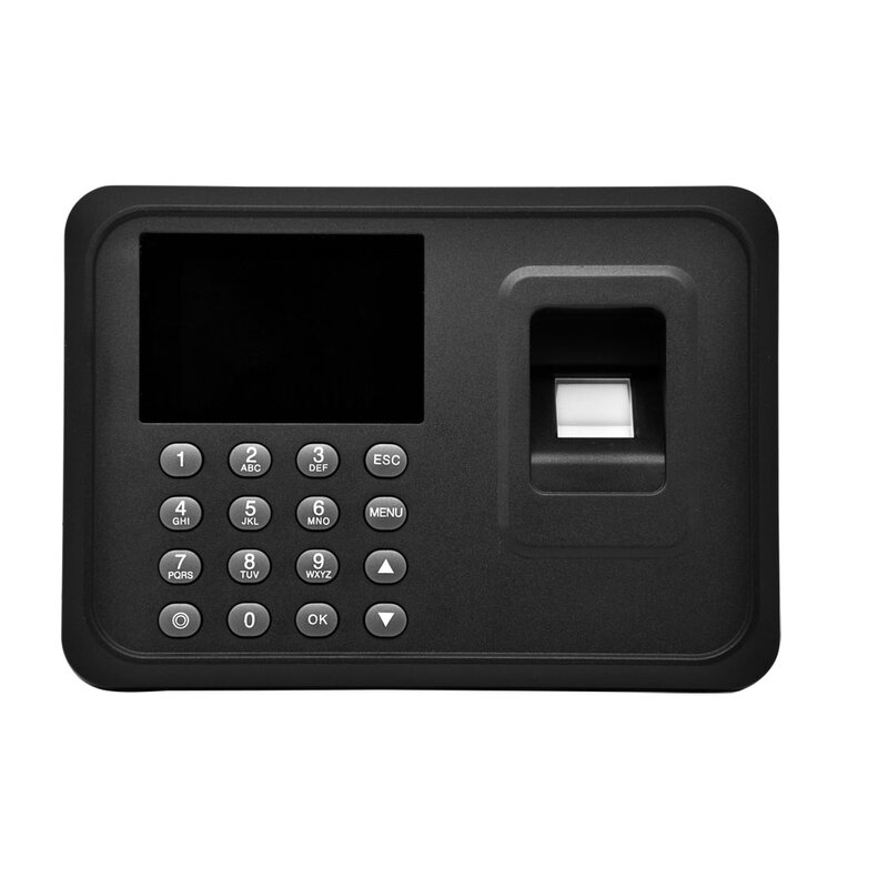 Sistema biométrico de asistencia de huellas dactilares multilenguaje de 2,4 ", teclado de empleado, grabador de reloj de tiempo eléctrico, gestión de datos USB