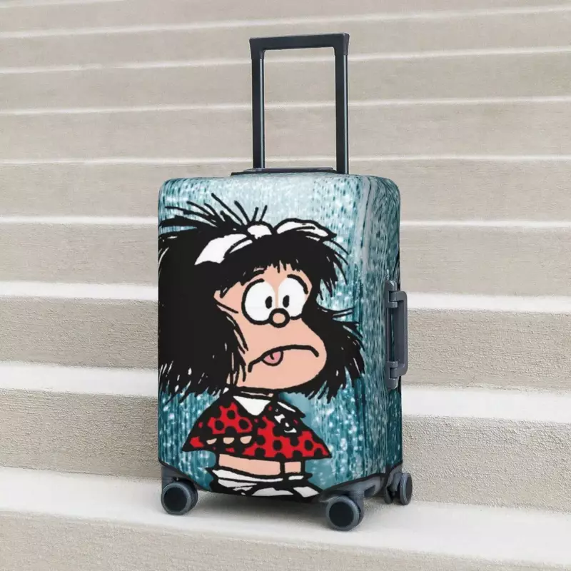 Mafalda In Shock Suitcase Cover Funny Flight Flight Cruise Trip Practical Luggage Supplies Protection