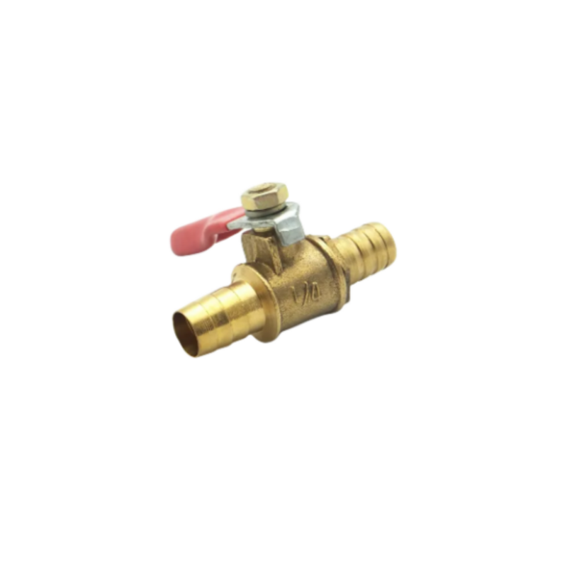 10mm Hose Barbed x 10mm Hose Barbed Two Way Brass Ball Valve For Oil Water Air