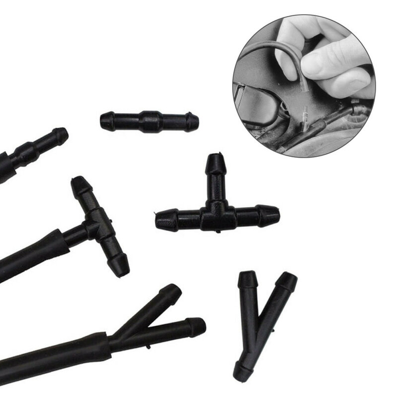 18 pezzi raccordi Splitter nero T/Y/I tipo rondella connettore del tubo del parabrezza nuovo Kit pratico durevole di alta qualità