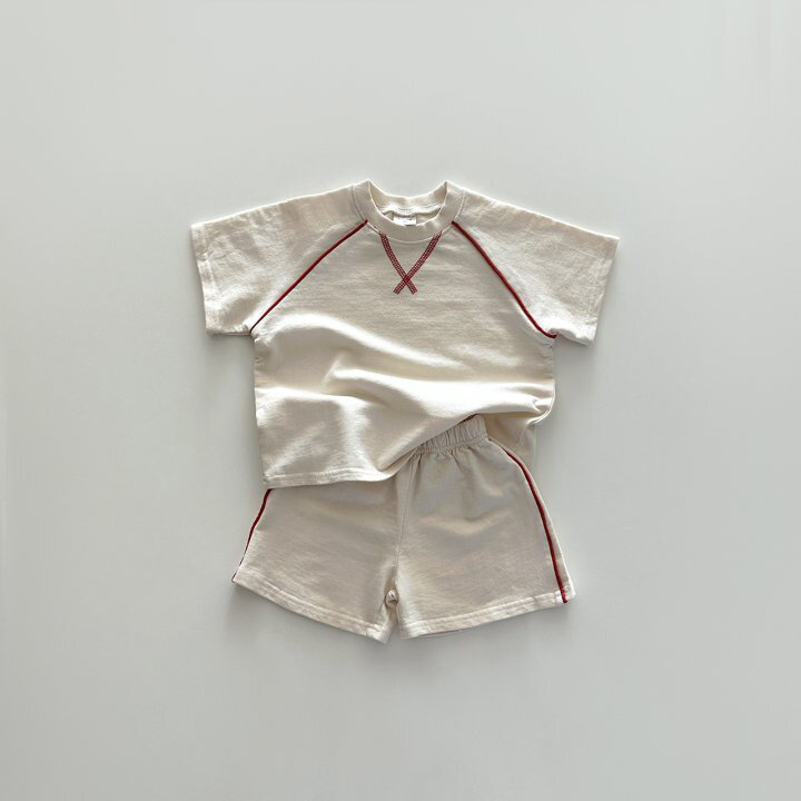 Летний детский однотонный комплект с коротким рукавом, футболка и шорты для детей 0-6 лет, спортивный комплект из двух предметов, корейский Повседневный Детский комплект