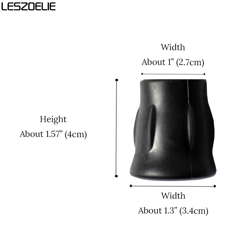 ウォーキングスティック用の黒いゴムのヒント,ファッショナブルなパッド,直径2.2cm, 1個