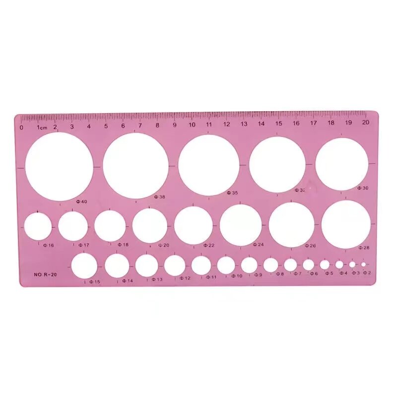 1 Pcs Plastic Template Ruler Students Rectangle Shape Great Circle Template Ruler School Stationery Supply