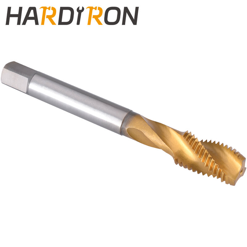 Hardiron M8x Spiral Flute Tap, HSS Titanium coating M8x1.25 Spiral Flute Plug Threading Tap