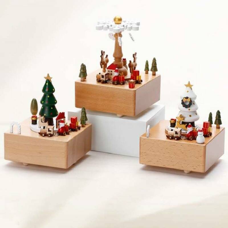 木製オルゴールスタイルのオルゴール,クリエイティブな音楽ケース,誕生日や結婚式のプレゼント