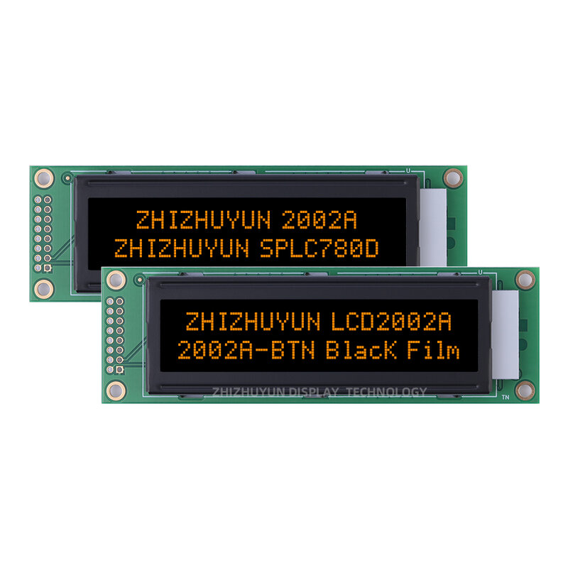 Módulo de exposição do LCD com matriz do ponto, tela de BTN, filme preto, texto verde, 2002A, expedição da fábrica