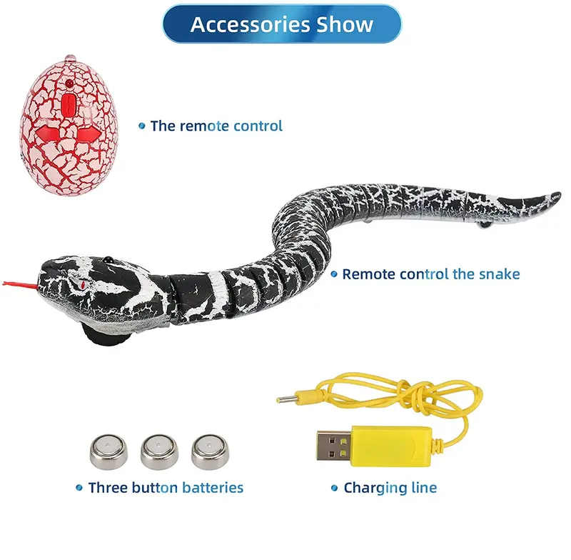 Realistic Remote Control Snake RC Animal Scary Toy Simulated Viper Trick Terrify Mischief Toys for Halloween Children Gift