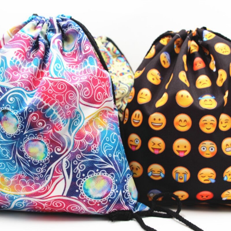 Large Capacity Digital Print Oxford Drawstring Backpacks for Women Men Storage Bag Outdoor Travel Shopper Casual Skull Bagpack