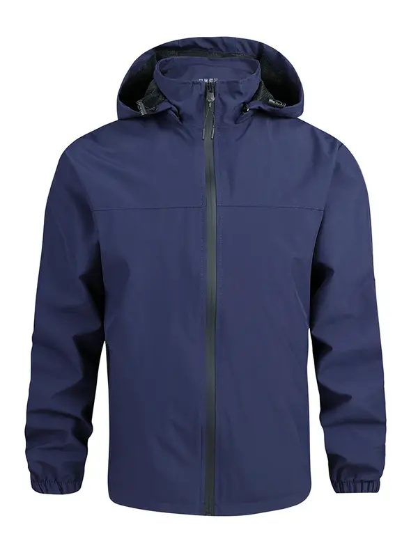 남성용 초박형 통기성 재킷, 야외 방풍, 방수, 분리형 모자 디자인, 심플한 바람막이, 2024 신상