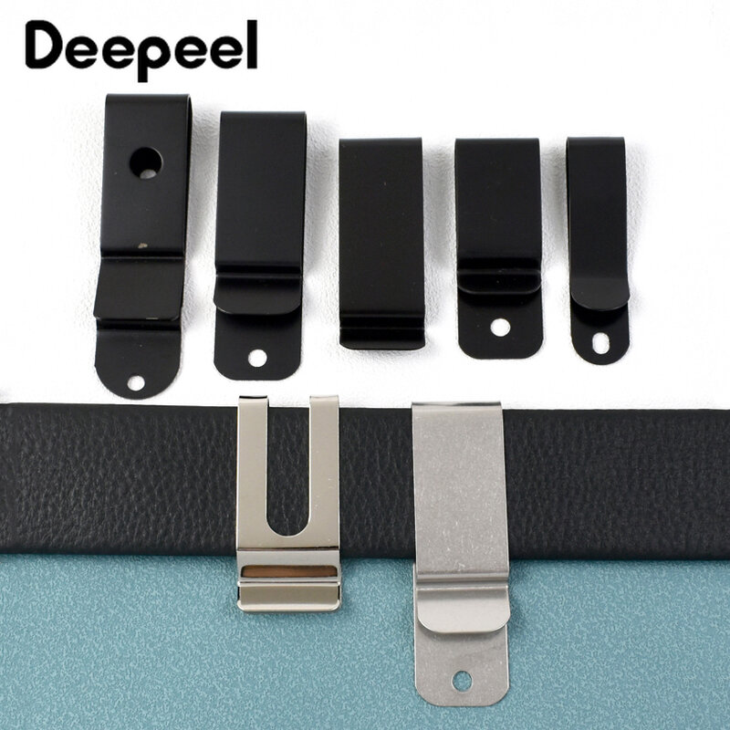 Hebilla de cinturón de Metal Deepeel, 5 piezas, doble agujero, Clip de resorte, hebilla de bolsillo, BILLETERA, cinturones, cierre de funda, accesorios de Hardware DIY