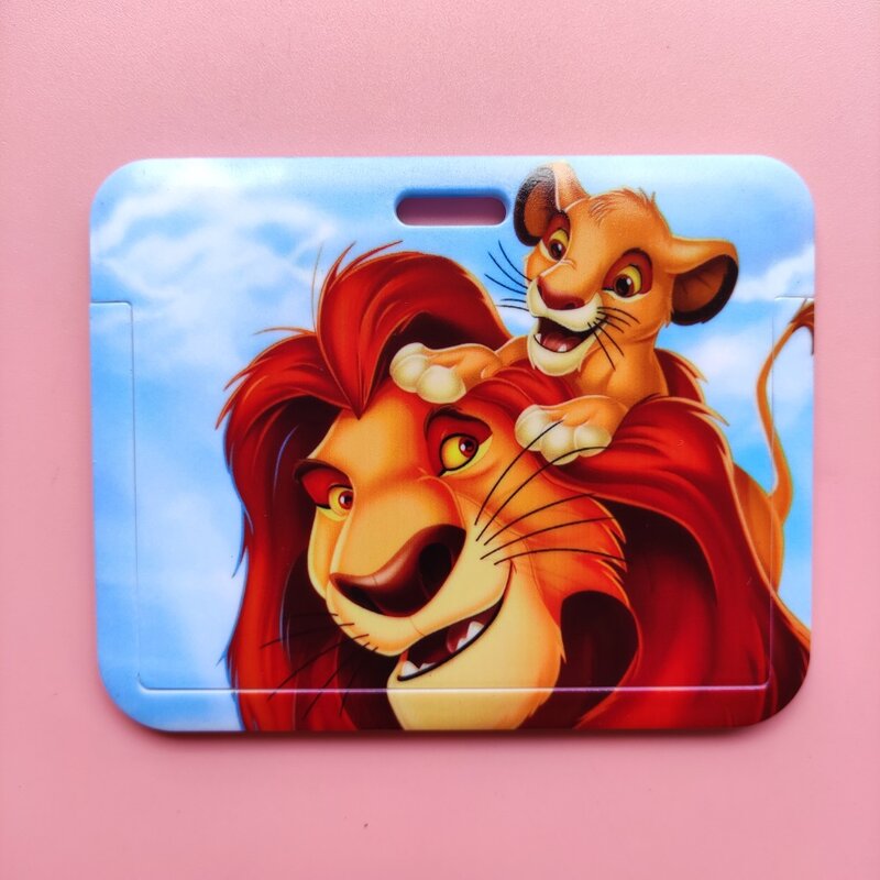 Porte-cartes d'identité Disney le roi Lion, lanière Simba pour hommes, étui de carte de crédit, porte-Badge pour garçons, Clip rétractable