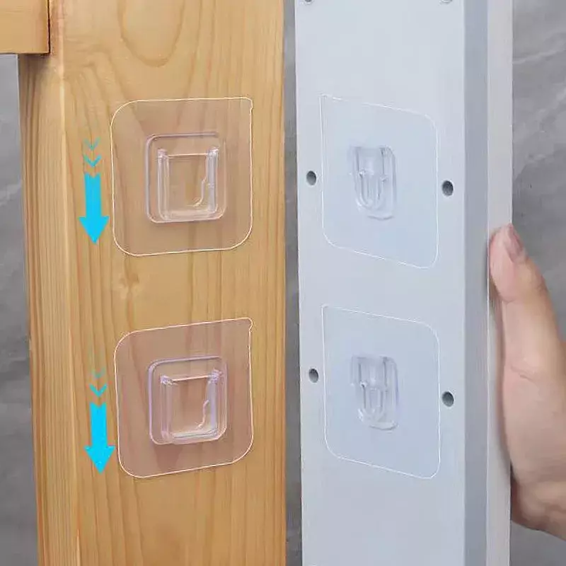 Grosir kait dinding berperekat dua sisi kait dinding transparan tanpa jejak untuk penyimpanan dapur kamar mandi pemegang pengisap Plug