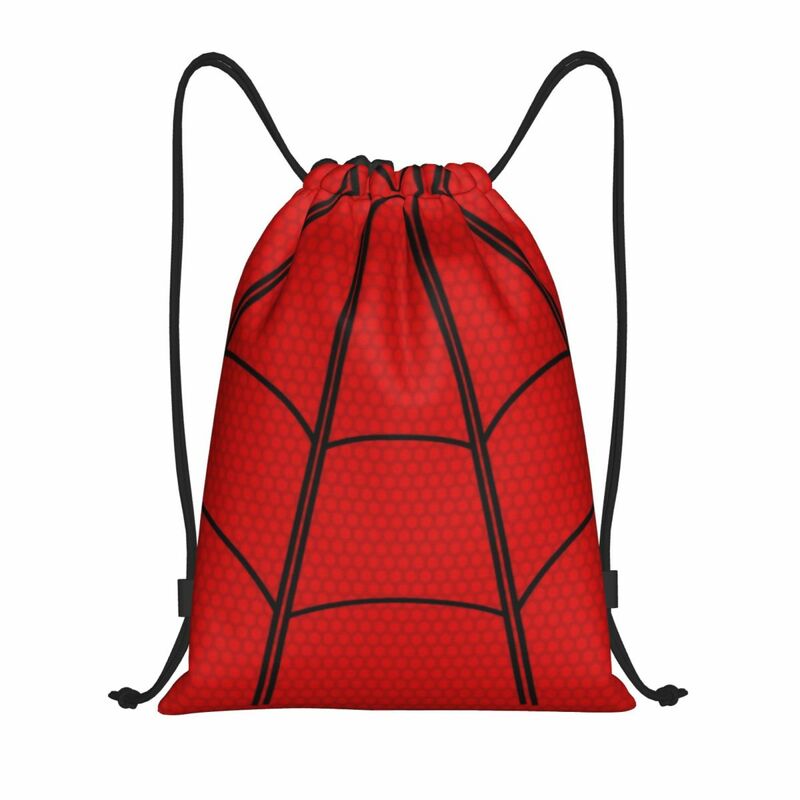 Mochila clásica con cordón de tela de araña para hombre y mujer, saco deportivo portátil para gimnasio, bolsa de compras