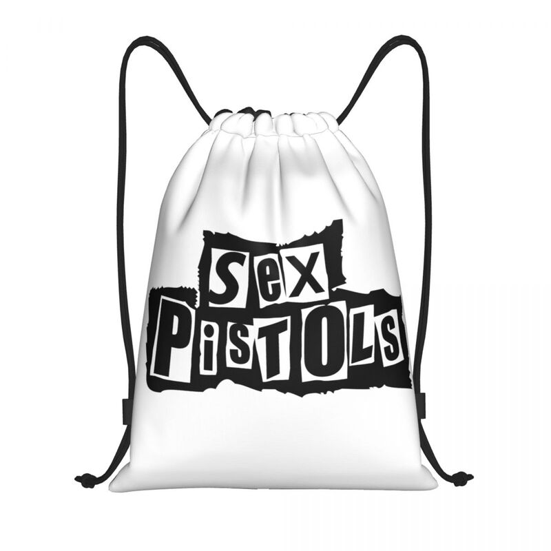 Pistole del sesso personalizzate borse con coulisse donna uomo leggero Heavy Metal Rock Band sport Gym Storage Backpack