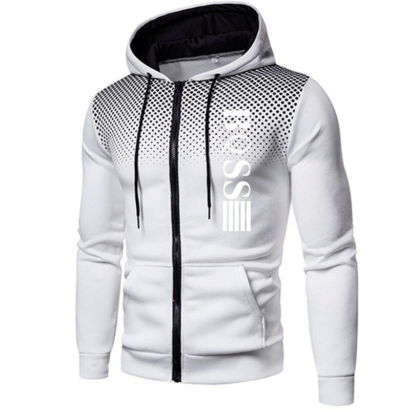 Mens Tracksuits Casual Sweatpants Printing Zipper Hooded Sweatshirt   fashion Versatile Coat Outdoors Jogging Sports Clothing