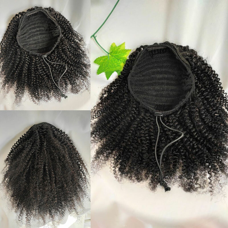 Curly Ponytail Extension Drawstring Ponytail for Women Kinky Curly Ponytail Clip on Ponytails for Women Natural Black Pony Tails