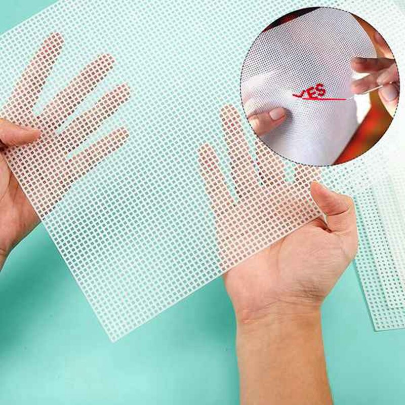 20 Sheets Plastic Canvas, 13X10.2Inch 7CT Transparent Plastic Mesh Canvas Sheets For Embroidery Cross Stitch Mesh Sheets Durable