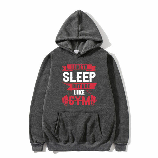 Lucu saya suka tidur tapi tidak seperti Gym Meme grafis Hoodie Pria Wanita Kebugaran Gym Sweatshirt pria kasual katun Fleece Hoodie