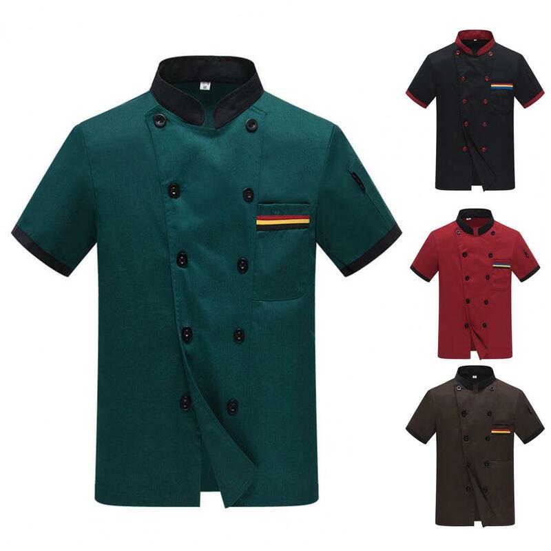 Unisex Color Matching Chef Coat, Camisa De Absorção De Umidade, Jaqueta Chef
