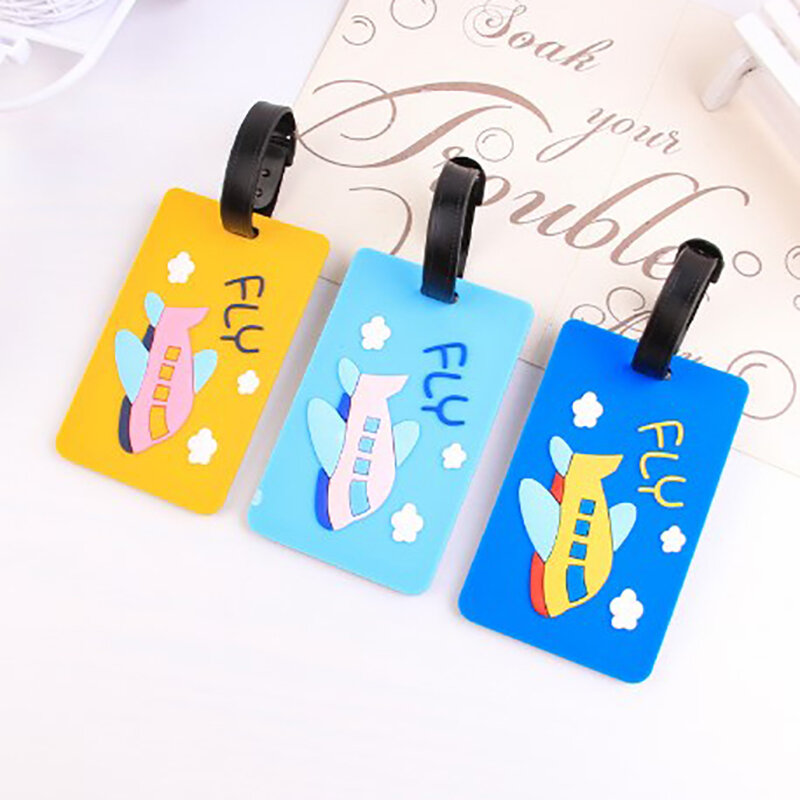 Silicone Luggages Tag Creative Baggage Boarding Tags Suitcase ID Address Holder Luggage Tags Label Travel Bag Parts Accessories